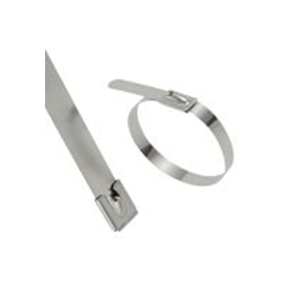 RS PRO,276-9566,316 不锈钢 电缆扎带, 球锁, 耐火, 金属, 1200 mm长x12 mm宽, 2500N拉伸强度, CT-SS-BL系列