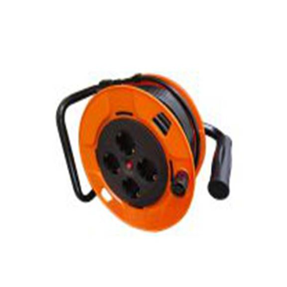 RS PRO,280-5689,黑色 电缆卷筒, 额定电压250 V, 4个 F 型插座, 电缆长25 m, IP20防护等级, GEH-02系列