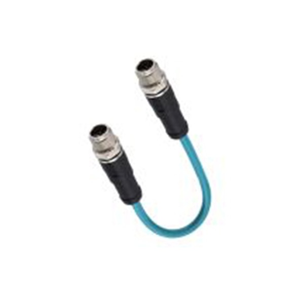 RS PRO,282-5416,RS PRO 电缆, 1 m长 8, M12, 直向 公 8转M12, 直 公, PU 黑色护套, IP40, CM03系列