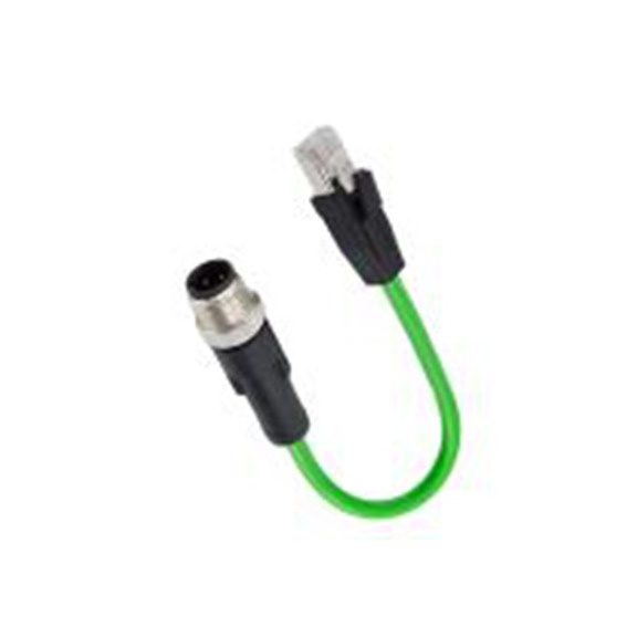 RS PRO,282-5423,RS PRO 电缆, 5 m长 4, M12, 直向 公 8转直 公, PU 黑色护套, IP40, CM08系列