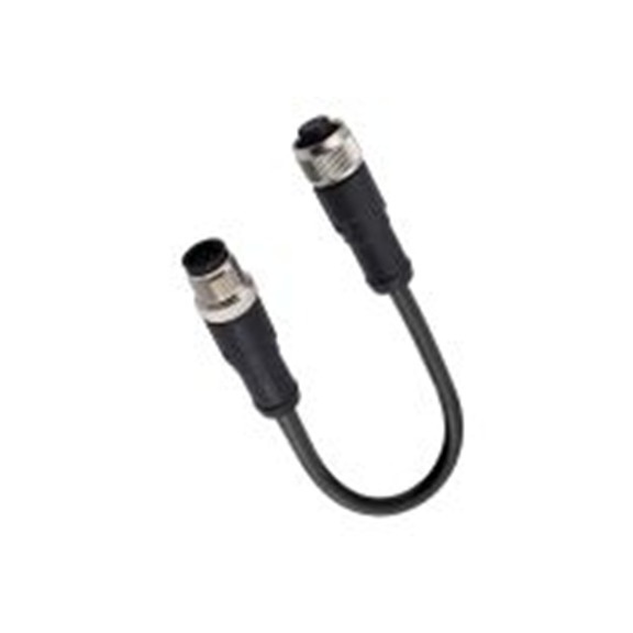 RS PRO,282-5426,RS PRO 电缆, 3 m长 12, 直向 公 12转直 母插, PU 黑色护套, IP40