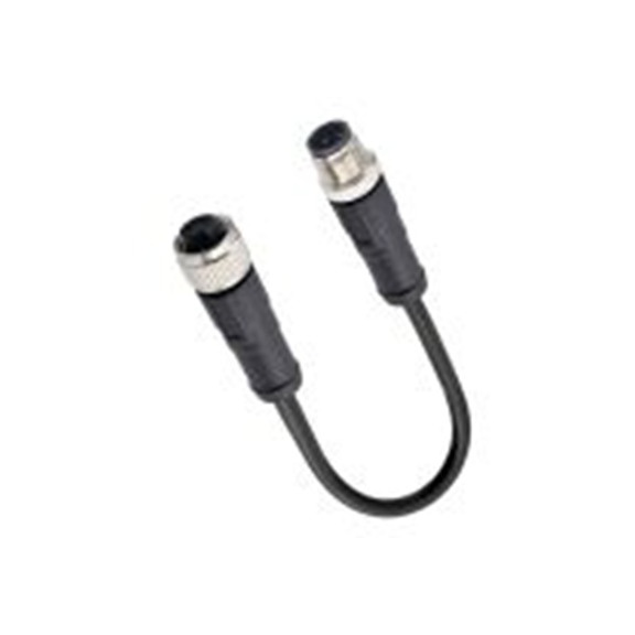 RS PRO,282-5428,RS PRO 电缆, 5 m长 4, 直向 公 4转直 母插, PU 黑色护套, IP40