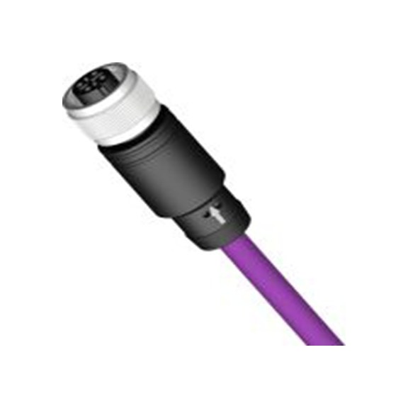 RS PRO,283-4894,RS PRO 执行器/传感器电缆, 1 m长 5, M12, 直向 母插转自由电缆端 无端接, 聚氯乙烯 紫色护套, IP40