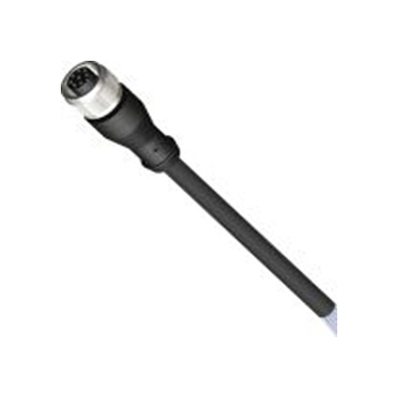 RS PRO,283-4898,RS PRO 执行器/传感器电缆, 6 m长 8, M12, 直向 母插转自由电缆端 无端接, 聚氯乙烯 黑色护套, IP40