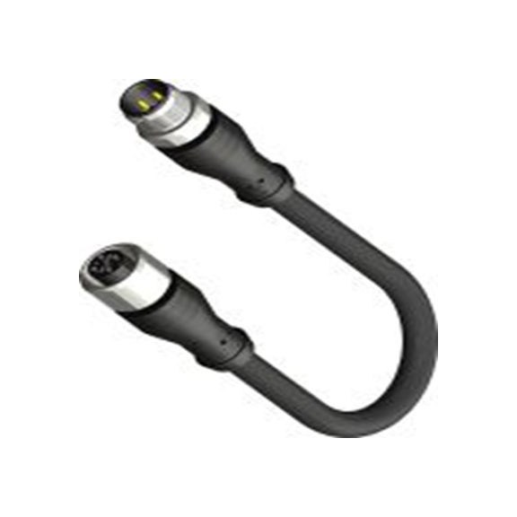 RS PRO,283-4957,RS PRO 执行器/传感器电缆, 1 m长 4, M12, 直向 母插 8转M12, 直 公, 聚氯乙烯 黑色护套, IP40