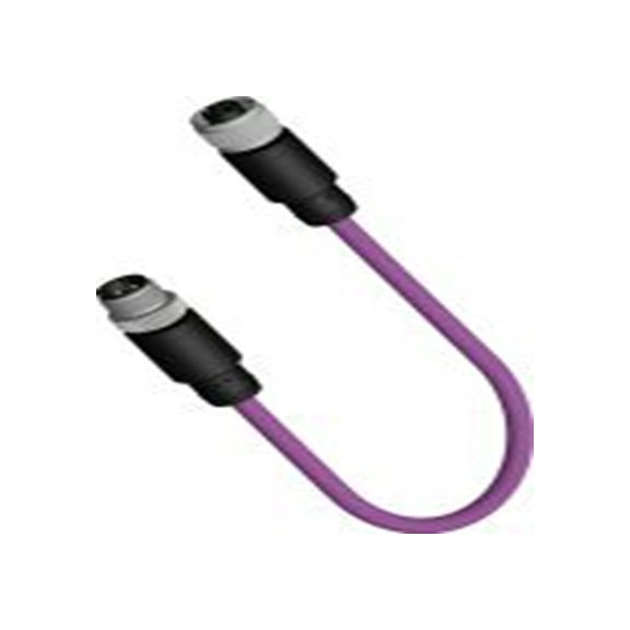 RS PRO,283-4970,RS PRO 执行器/传感器电缆, 1 m长 5, 直向 母插 8转直 公, 聚氯乙烯 紫色护套, IP40, M12系列