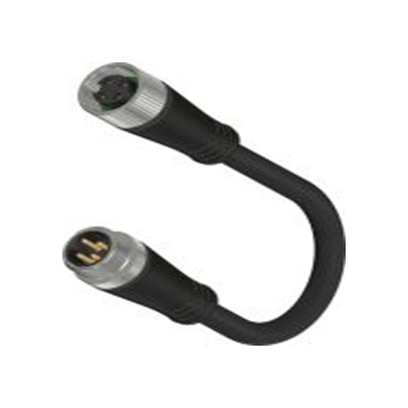 RS PRO,283-4975,RS PRO 执行器/传感器电缆, 2 m长 4, 7/8″圆形, 直向 母插 8转直 公, 聚氯乙烯 黑色护套, IP40