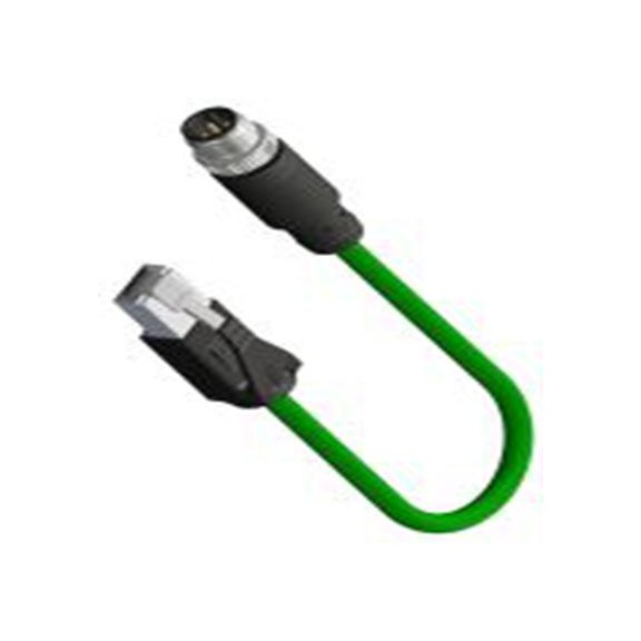 RS PRO,283-4981,RS PRO 执行器/传感器电缆, 1 m长 4, M12, 直向 公 8转直 公, 热塑性合成橡胶 绿色护套, IP40