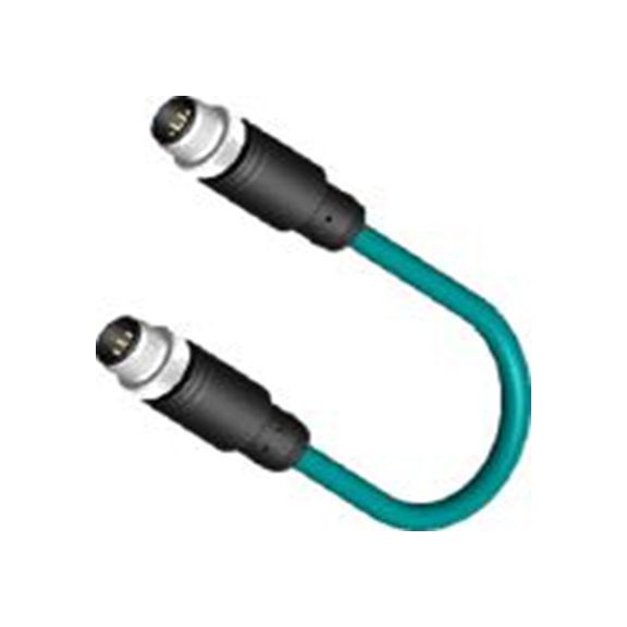 RS PRO,283-4986,RS PRO 执行器/传感器电缆, 2 m长 4, M12, 直向 公 8转M12, 直 公, 热塑性合成橡胶 绿色护套, IP40