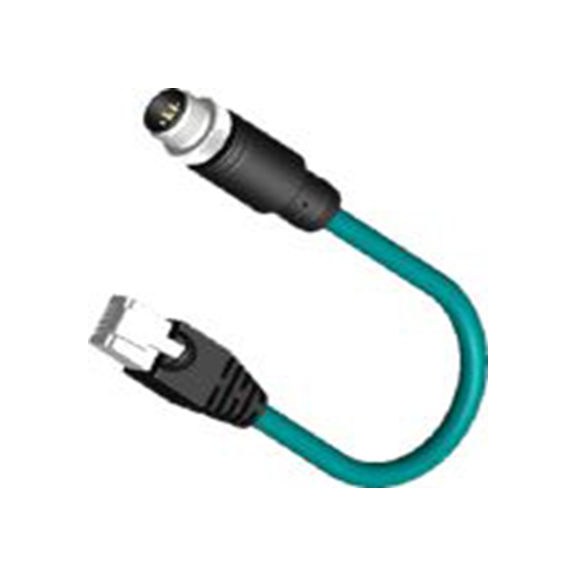 RS PRO,283-4989,RS PRO 执行器/传感器电缆, 10 m长 4, M12, 直向 公 8转M12, 直 公, 热塑性合成橡胶 绿色护套, IP40