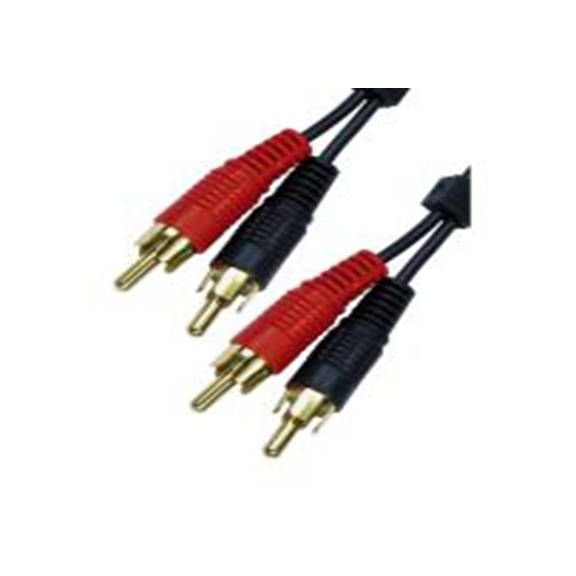 RS PRO,286-2810,RS PRO 莲花头音频线, RCA 公头 公转RCA x 2 公, 1.2 m长, 黑色