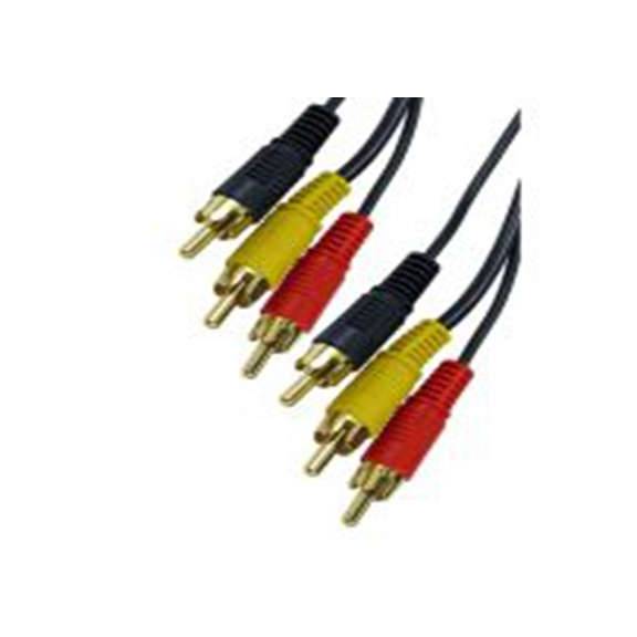 RS PRO,286-2826,RS PRO 莲花头音频线, RCA 公转RCA x 3 公, 10 m长, 黑色