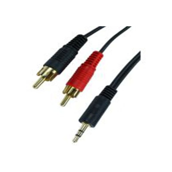 RS PRO,286-2831,RS PRO 莲花头音频线, RCA 公头 公转3.5mm公头 公, 500 mm长, 黑色