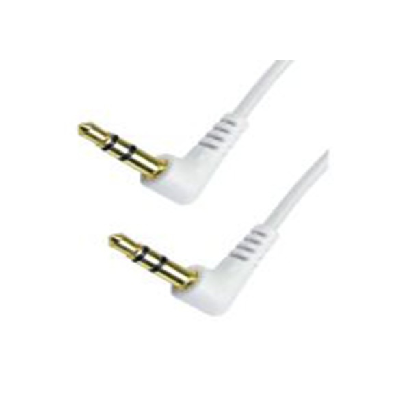 RS PRO,286-2855,RS PRO 辅助电缆, 3.5 mm 立体声插孔, 3.5 mm 立体声插孔 公转3.5 mm 立体声插孔, 3.5 mm 立体声插孔 公, 5 m长, 白色