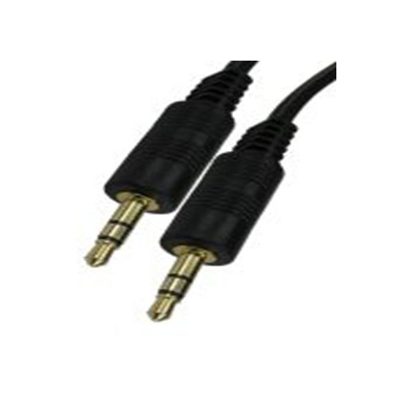 RS PRO,286-2874,RS PRO 辅助电缆, 3.5 mm 立体声插孔 公转3.5 mm 立体声插孔 公, 7.5 m长, 黑色