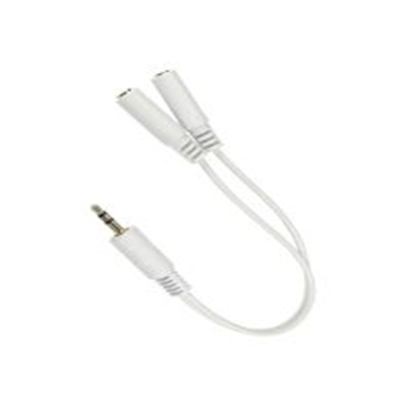 RS PRO,286-2899,RS PRO 辅助电缆, 3.5 mm 立体声插孔 公转3.5mm立体声插孔 x 2 母插, 200 mm长, 白色