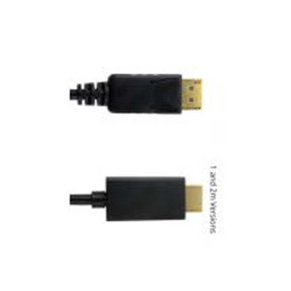 RS PRO,286-3363,RS PRO DP线, 2 m长, 屏接口 公转HDMI 公, 黑色 聚氯乙烯护套, HDPORT系列