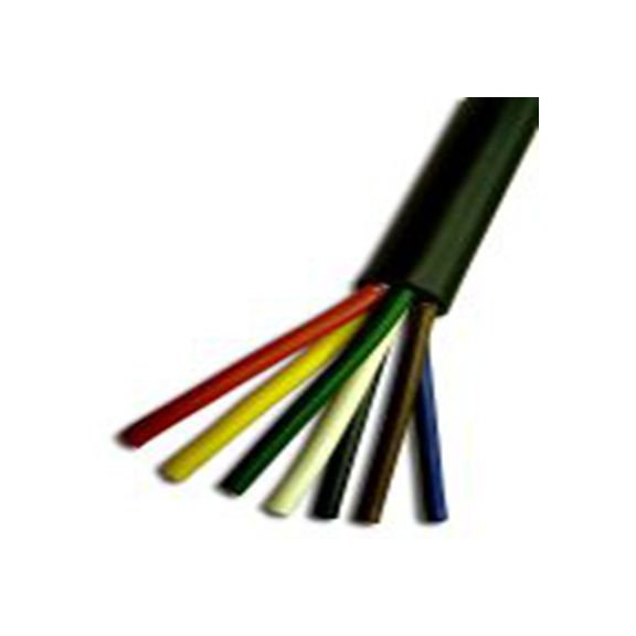 RS PRO,788-0525,RS PRO 7芯拖曳电缆电力电缆, 1 x 2 mm²，6 x 1 mm², 8.75 A、17.5 A, 300 V, 黑色PVC护套