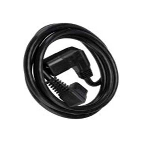 RS PRO,447-006,2 m 电源线, 250 V, IEC C13, 直角转IEC C14, 直 聚氯乙烯, 黑色, 符合2002/95/EC, 2002/96/EC (WEEE), 200