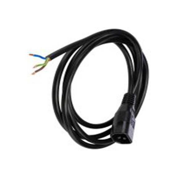 RS PRO,447-012,2 m 电源线, 250 V, 直向, 无端接转IEC C14, 直 聚氯乙烯, 黑色, 符合2002/95/EC, 2002/96/EC (WEEE), 2003/11