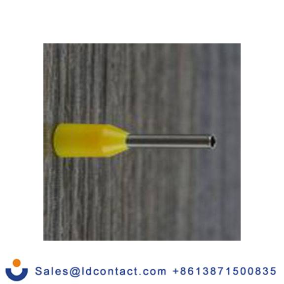 RS PRO,458-768,绝缘 压接靴带套圈, 黄色, Φ1.7 mm x 8 mm引脚, 最大电线尺寸 18 AWG, 总长14.5 mm