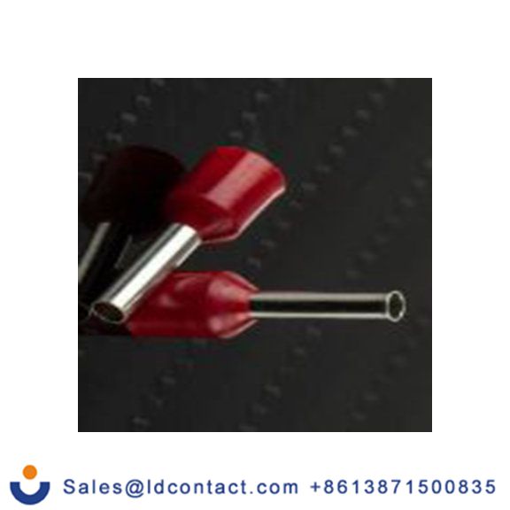 RS PRO,458-774,绝缘 压接靴带套圈, 红色, Φ2 mm x 8 mm引脚, 最大电线尺寸 16 AWG, 总长14.5 mm