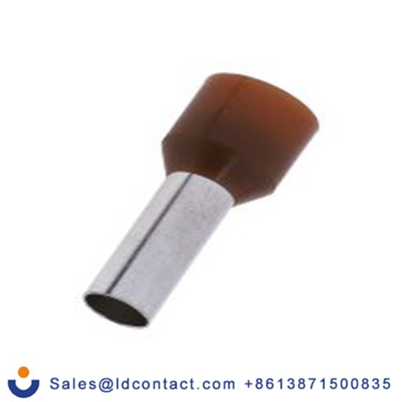 RS PRO,157-1244,绝缘 压接靴带套圈, 棕色, Φ4.9 mm x 12 mm引脚, 最大电线尺寸 8 AWG, 总长22 mm