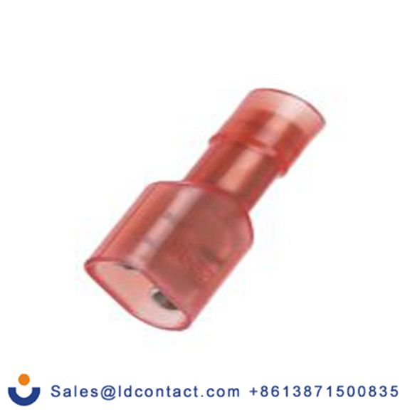 RS PRO,267-4164,绝缘 压接端子 母插, 6.35 x 0.8 mm接片, 红色 插簧端子, 尼龙绝缘, 镀锡 22 AWG 黄铜, 铜触点, 最大线规16 AWG FDFNYD1系列