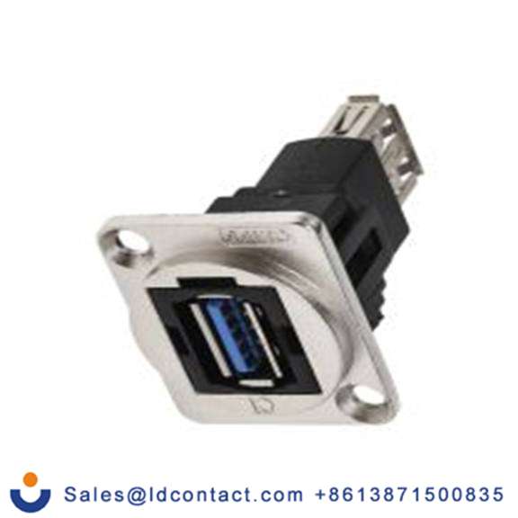 RS PRO,907-5621,USB 连接器, USB A对A型 母插, 1端口, 面板安装 直向 USB 3.0 FT系列