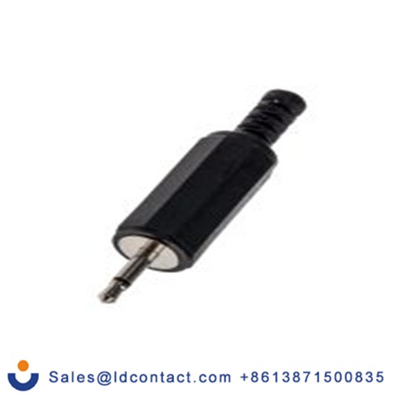 RS PRO,392-560,2.5mm, 电缆安装 单声道 公 焊接 2, 插孔连接器 直向, 黄铜触芯, 黑色