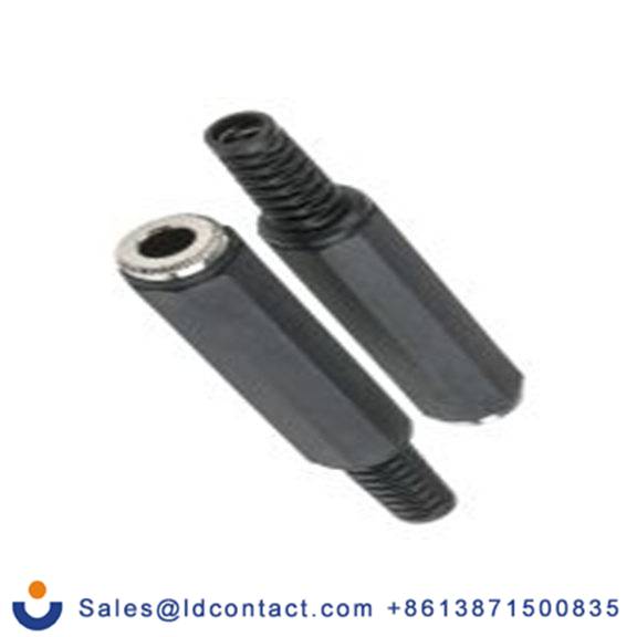 RS PRO,392-598,6.35mm, 电缆安装 立体声 母插 3, 插孔连接器 直向, 黄铜触芯, 黑色