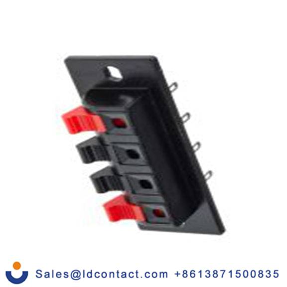 RS PRO,392-683,扬声器接线端子 直向, 4路 母插, 面板安装 3A, 黑色 快速连接