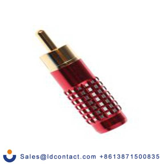 RS PRO,411-003,RCA 插头 直向, 电缆安装, 红色, 镀金色触点