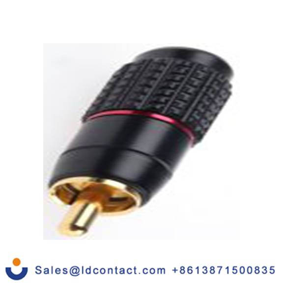 RS PRO,411-015,RCA 插头 直向, 电缆安装, 红色, 镀金色触点