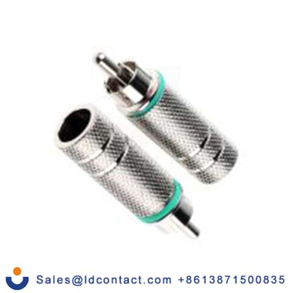 RS PRO,411-069,RCA 插头 直向, 电缆安装, 蓝色, 镀镍触点