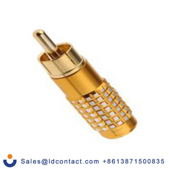 RS PRO,411-087,RCA 插头 直向, 电缆安装, 金色, 镀金色触点