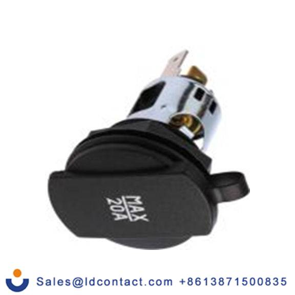 RS PRO,450-571,点烟器插座 15A, 母插, 黑色, 面板安装, 钢外壳