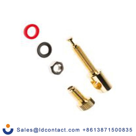 RS PRO,458-190,音箱连接器, 镀镀金镍 直向, 黄铜触芯, 1路 公, 底盘安装 16A, 红色 螺钉