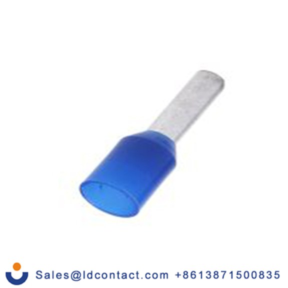 RS PRO,458-780,绝缘 压接靴带套圈, 蓝色, Φ2.5 mm x 8 mm引脚, 最大电线尺寸 14 AWG, 总长15.4 mm