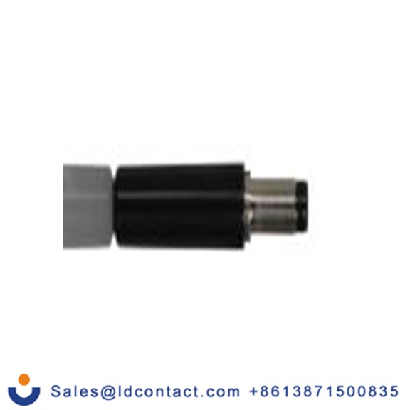 RS PRO,487-858,DC插头 直流插头, 直向, 2.1 mm内径 5.0A, 5.5 mm外径, 12.0 V, 电缆, 长23.6 mm, 2.1 mm引脚, 镀镍触芯