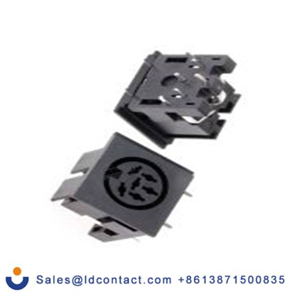 RS PRO,491-033,DIN插座, Miniature, 6触芯, 通孔安装, 直角 2A YE-138X系列, 100 V ac, 推入 母插