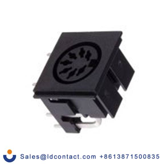 RS PRO,491-043,DIN插座, Miniature, 7触芯, 通孔安装, 直角 2A YE-138X系列, 100 V ac, 推入 母插