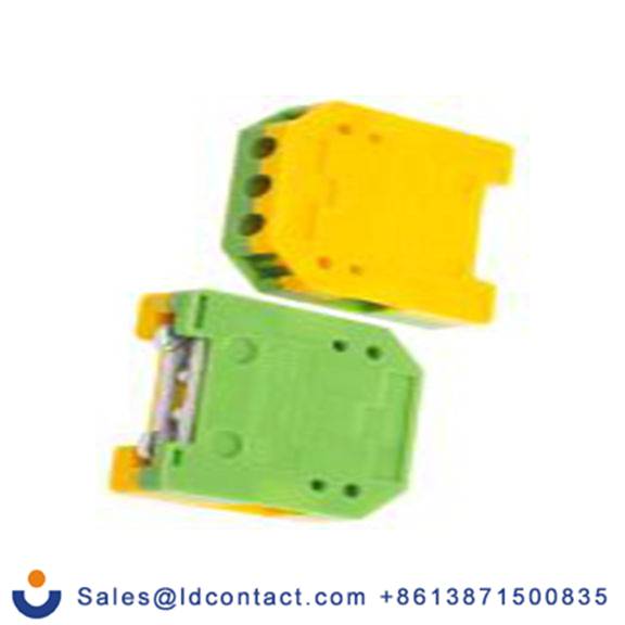 RS PRO,501-815,2路 接地端子排, CSA 4 mm², 250 V, 0.2 to 4 AWG线规, 32 mm长 螺钉, 7 mm宽, 黄色, 绿色 尼龙外壳