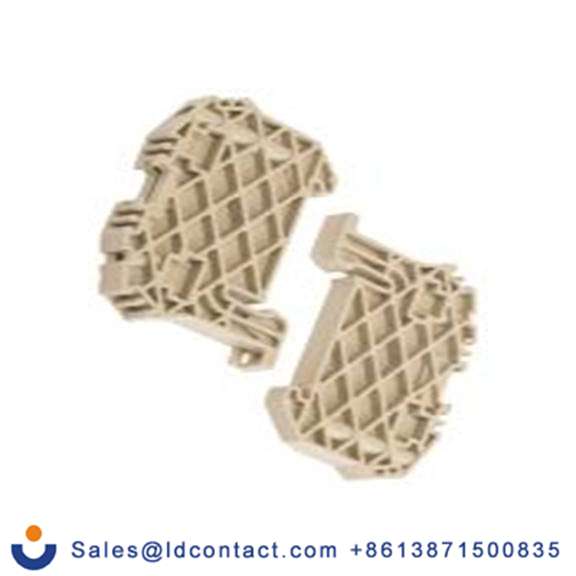 RS PRO,501-938,DIN 导轨端子块 端位止动装置, 尼龙 66制, 米色