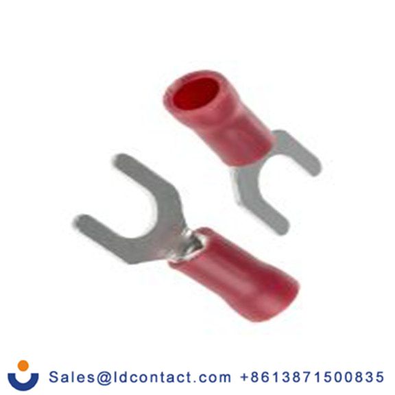 RS PRO,534-250,绝缘 叉型端子, M5螺栓, 红色, 最小电线尺寸: 22 AWG 16 AWG, 8.5 mm宽, 0.8 mm厚, 镀锡触点 乙烯基