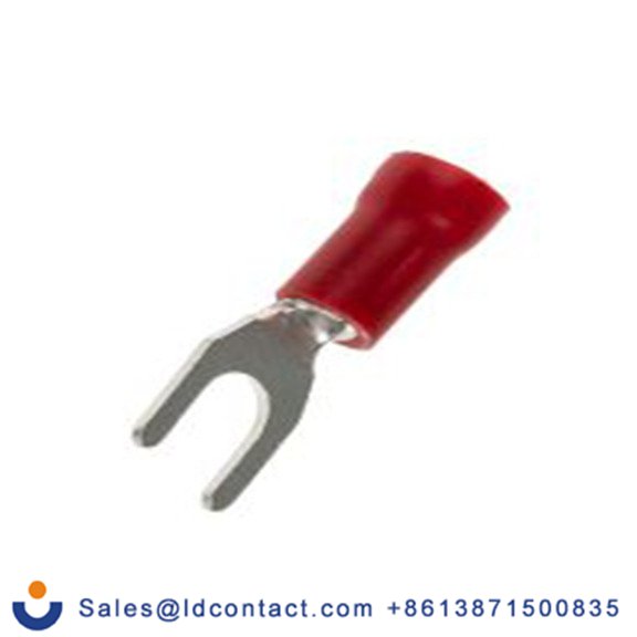 RS PRO,534-266,绝缘 叉型端子, M4螺栓, 红色, 最小电线尺寸: 22 AWG 16 AWG, 7.1 mm宽, 0.8 mm厚, 镀锡触点 乙烯基