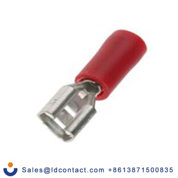 RS PRO,534-395,绝缘 压接端子 母插, 4.8 x 0.8 mm接片, 红色 插簧端子, 乙烯基绝缘, 镀锡 22 AWG 黄铜触点, 最大线规16 AWG 系列