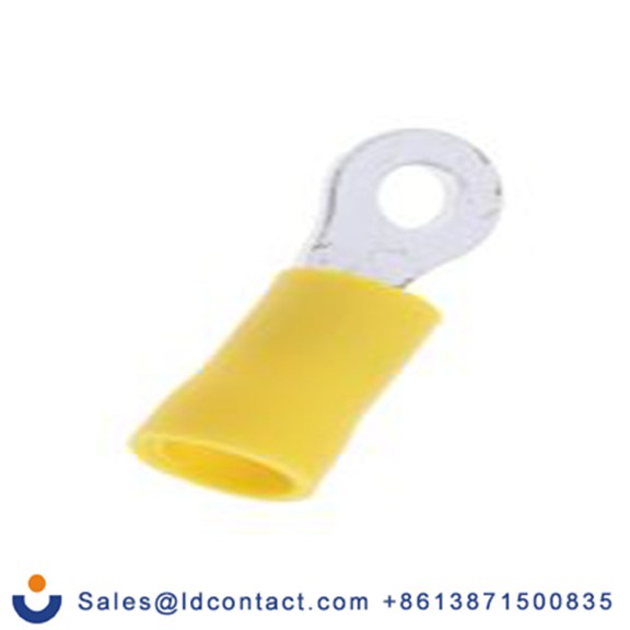 RS PRO,534-452,绝缘 铜 环形端子, Φ4.3 mm内环 12 AWG, M4螺栓, 黄色 10 AWG至75 °C