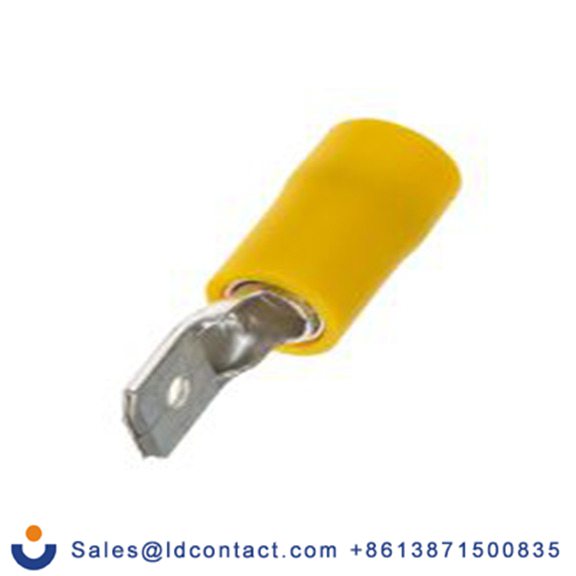 RS PRO,534-547,绝缘 压接端子 公, 6.35 x 0.8 mm接片, 黄色 插簧端子, 乙烯基绝缘, 镀锡 12 AWG 黄铜触点, 最大线规10 AWG 系列