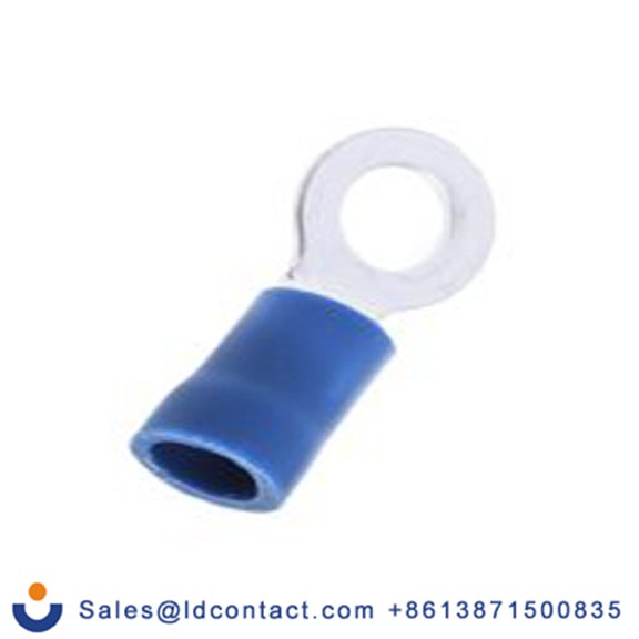 RS PRO,534-575,绝缘 铜 环形端子, Φ5.3 mm内环 16 AWG, M5螺栓, 蓝色 14 AWG至75 °C